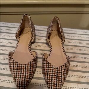 Crown & Ivy Women's Houndstooth Loafers - Tan and Cream